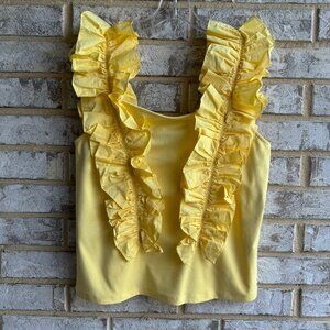 Marc New York Sleeveless Ruffle Cotton Blend Tank Blouse Women's Size M
